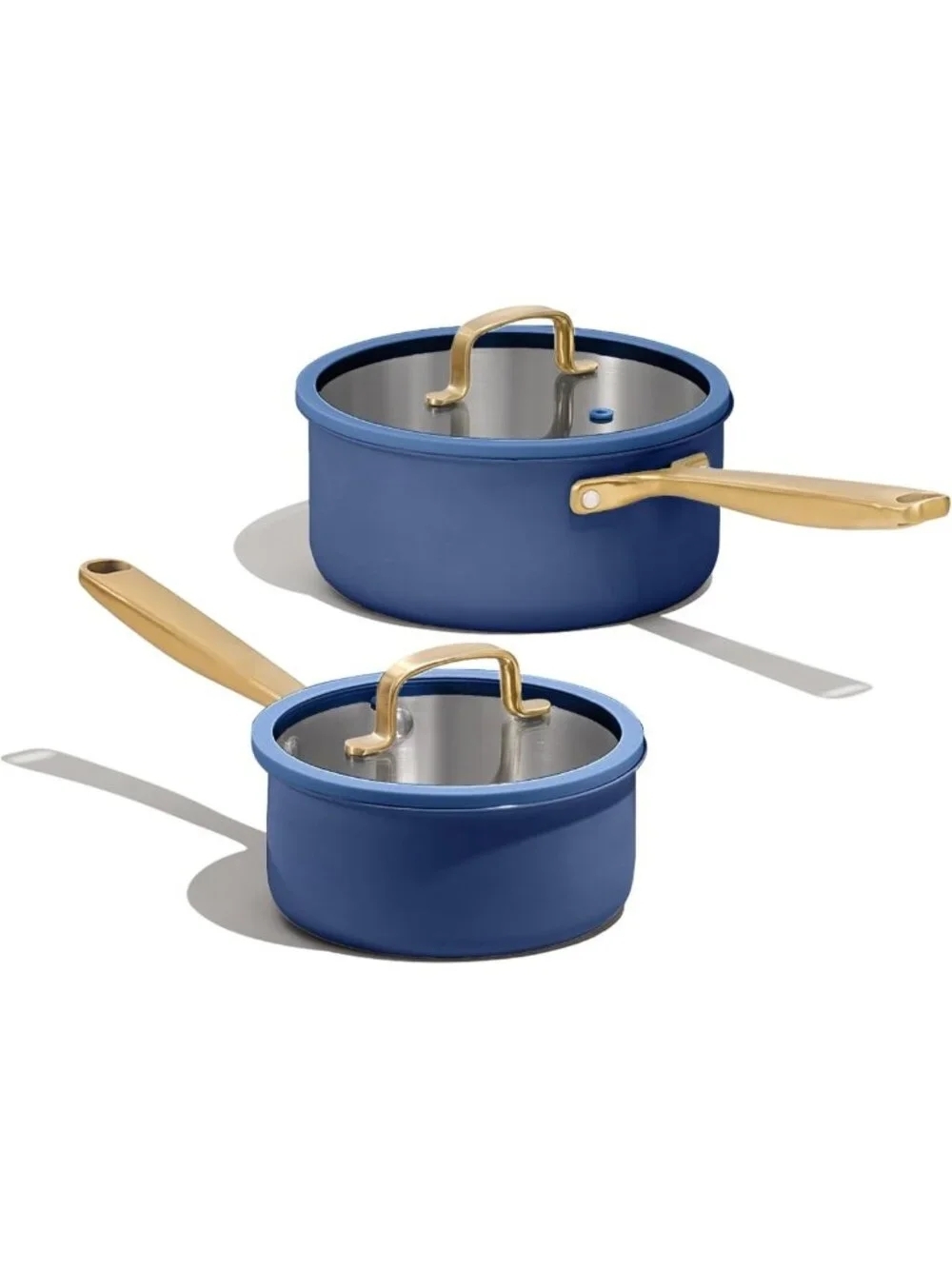 Stainless Steel Saucepan Set 1.5QT & 3QT - Tri-Ply, Oven Safe, Non-Toxic, Blue